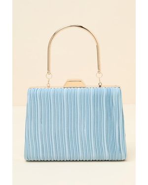 Lulus Ezra Pleated Crossbody Clutch - Blue