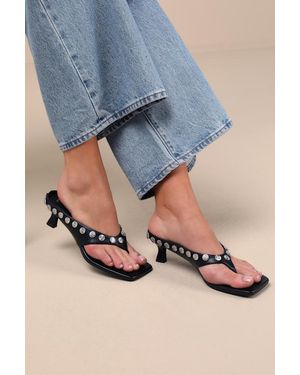Lulus Brenley Studded High Heel Thong Sandals - Blue
