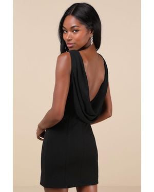Lulus Perfection Bound Sleeveless Cowl Back Mini Dress - Black