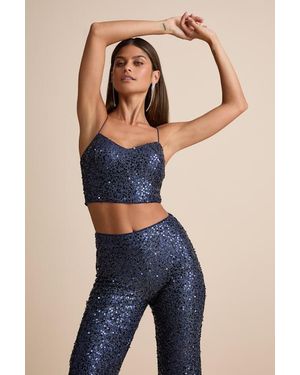Lulus Sparkling Image Sequin Two-Piece Jumpsuit - Blue