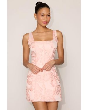 Lulus Tommie Floral Jacquard Mini Dress - Pink