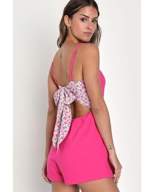 Lulus Significant Sweetie Tie-Back Skort Romper - Pink