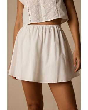 Lulus Sasha Cotton Skater Mini Skirt - Natural