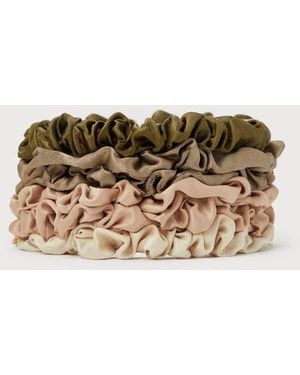 Kitsch Tress Tamer Taupe Multi Petite 6-Piece Satin Scrunchie Set - Natural