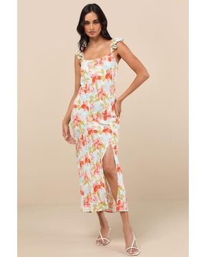 Roxy Daydreamer Multi Tropical Print Midi Dress - Natural