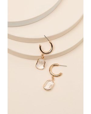 Lulus Rasha Charm Hoop Earrings - Natural