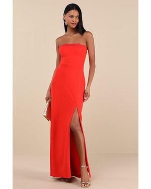 chinese dress ladies Valeria Corded Lace Strapless Gown