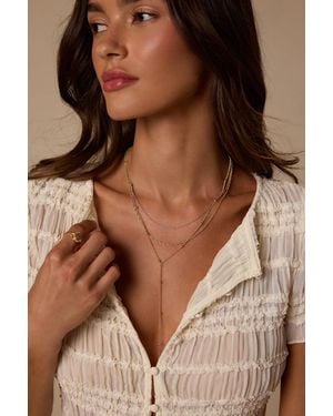 Lulus Hansen Layered Lariat Necklace - Brown