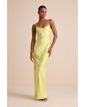 Lulus Janet Satin Slip Maxi Dress - Yellow