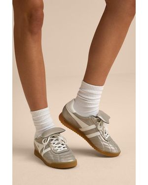 Gola Stadium '86 Champagne And Off Quilted Trainers - Natural