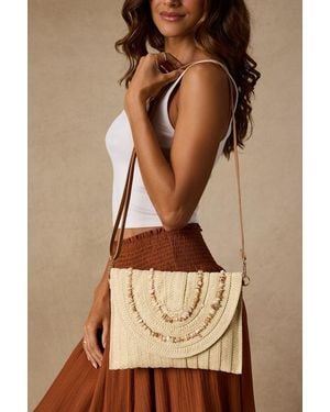 Lulus Mala Raffia Beaded Clutch - Natural
