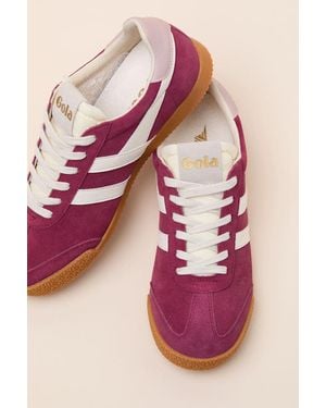 Gola Elan Cerise Color Block Suede Leather Sneakers - Blue