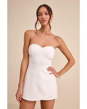 Lulus Opaline Strapless Skort Romper - Natural