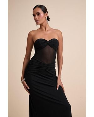 Lulus Ursella Mesh Strapless Maxi Dress - Black