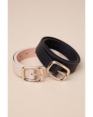 Lulus Exceptional Finish Two-Piece Belt Set - Black