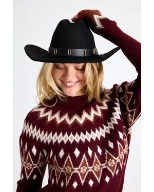 Lulus Jespah Banded Cowboy Hat - Black