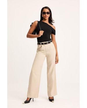 Lulus Cleo Tailored Wide-Leg Pants - Natural