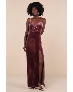 Lulus Graceful Glamour Velvet Surplice Maxi Dress - Multicolour