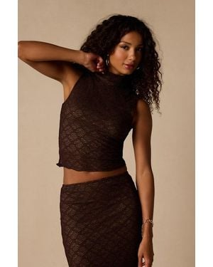 Lulus Carli Lace Mock Neck Top - Black