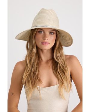San Diego Hat Dottie Woven Lurex Rhinestone Sun Hat - Brown