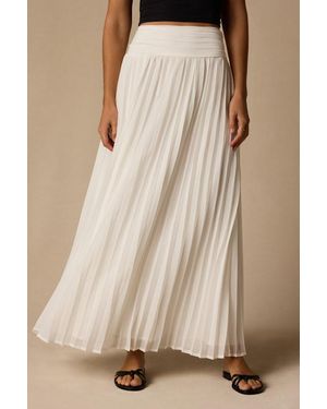 Lulus Liada Pleated High-Waisted Maxi Skirt - Natural