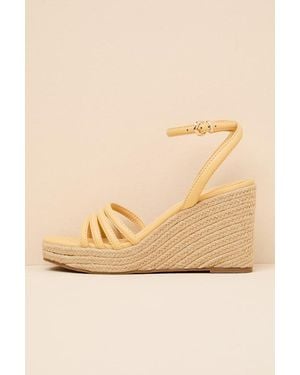 Matisse Sunnie Butter Raffia Wedge Sandals - Natural