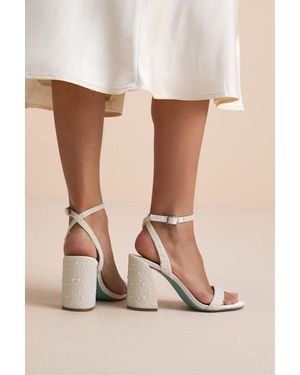 Betsey Johnson Sb-Jet Pearl Ankle Strap Sandals - Natural