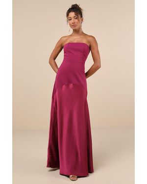 Lulus Compelling Style Strapless A-Line Maxi Dress - Red