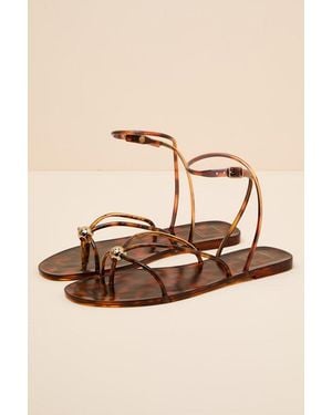 Dolce Vita Kenley Tortoise Jelly Ankle Strap Sandals - Natural