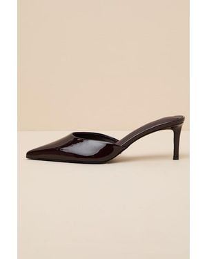 Billini Ofelia Patent Leather Mule Pumps - Natural