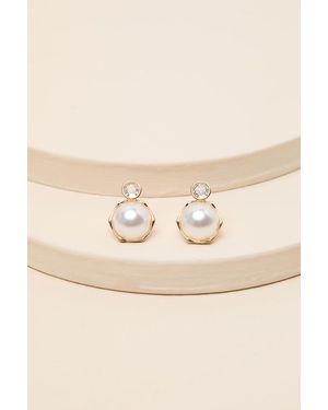 Lulus Ronnie Pearl Stud Earrings - Natural