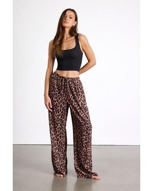 Lulus Kashley Leopard Print Mid-Rise Wide-Leg Pants - Red