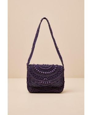 Lulus Dinara Dark Beaded Shoulder Bag - Red
