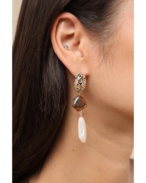 Lulus Jestina Stone Drop Earrings - Black
