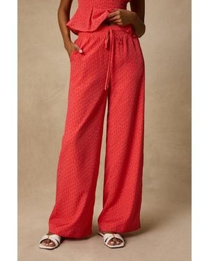 Lulus Marion Floral Wide-Leg Pants - Red