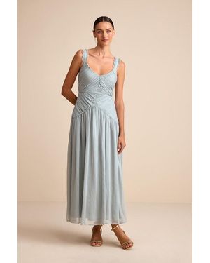 Lulus Laufey Pleated Drop Waist Midi Dress - Multicolor