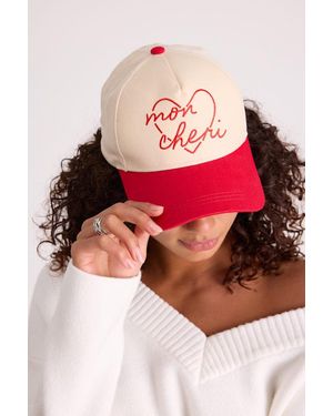 Lulus Mon Cheri Cream And Embroidered Dad Hat - Pink