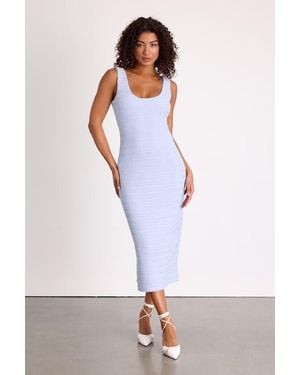 Lulus Lynette Textured Sleeveless Column Midi Dress - White