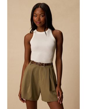 Lulus Sharise Pleated High-Rise Shorts - Natural