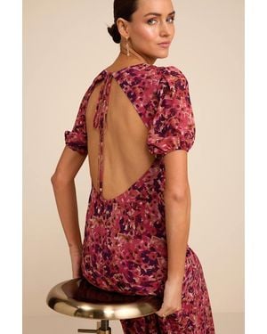 Lulus Gianni Rusty Rose Multi Floral Backless Maxi Dress - Red