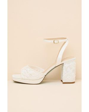 Steve Madden Junie Beaded Platform Ankle Strap High Heel Sandals - Natural