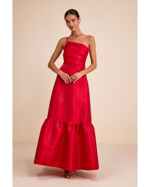 Lulus | Devil Wears Prada Coco Taffeta One-Shoulder Maxi Dress - Red