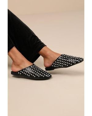 Lulus Calley Rhinestone Slides - Black