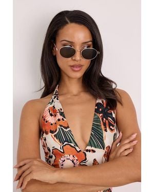 Lulus Samaya Oval Sunglasses - Brown