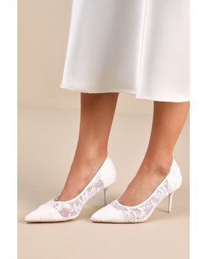 Lulus Millie Rose Mesh Pointed-Toe Pumps - Natural