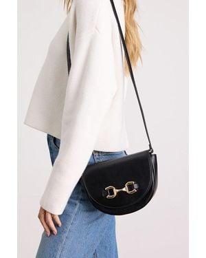 Lulus Cassia Horsebit Crossbody Bag - White