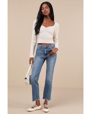 Just Black Roaming Wild Medium Wash High-Waisted Straight-Leg Jeans - Blue
