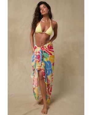 Lulus Nauru Multi Tropical Print Scarf - Natural