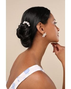 Lulus Lovine And Pearl French Hair Pin - Black