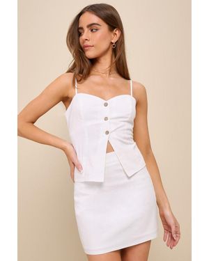 Lulus Summertime Charm High-Rise Mini Skirt - Natural